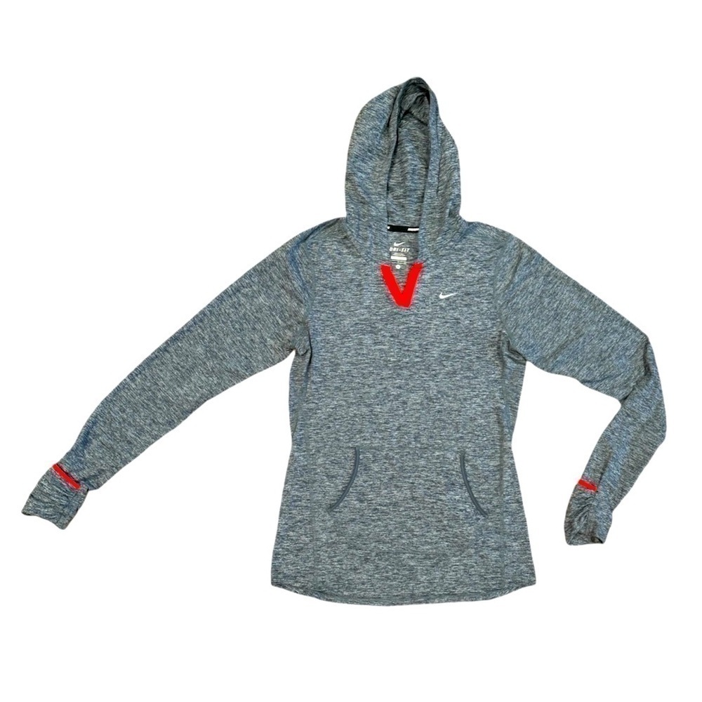 Nike Dri-FIT Hooded Running Shirt Heather Blue Women’s Small Athletic